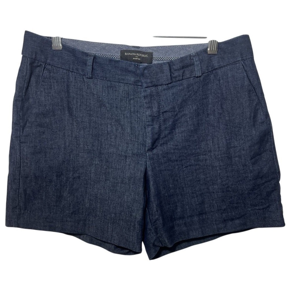 Banana Republic Hampton Tailored Chambray Shorts Indigo Blue 6 Coastal Chic